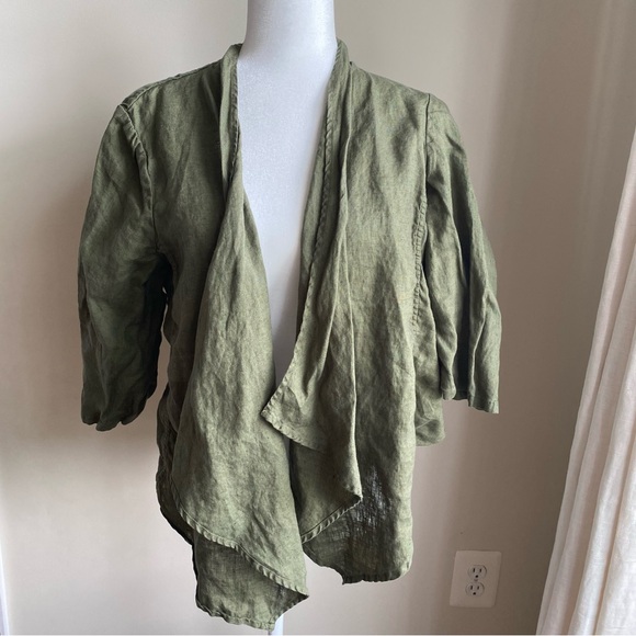 4/$20 Coldwater Creek 100% Linen Wrap Shirt Jacket Cardigan - Picture 1 of 8